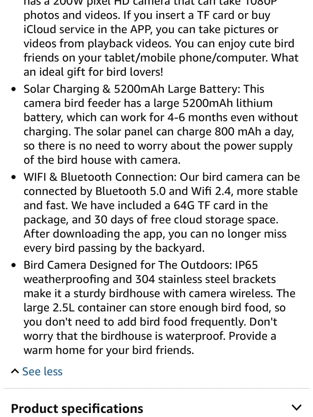 Remote Control Camera Bird Feeder – Blue/White Roof